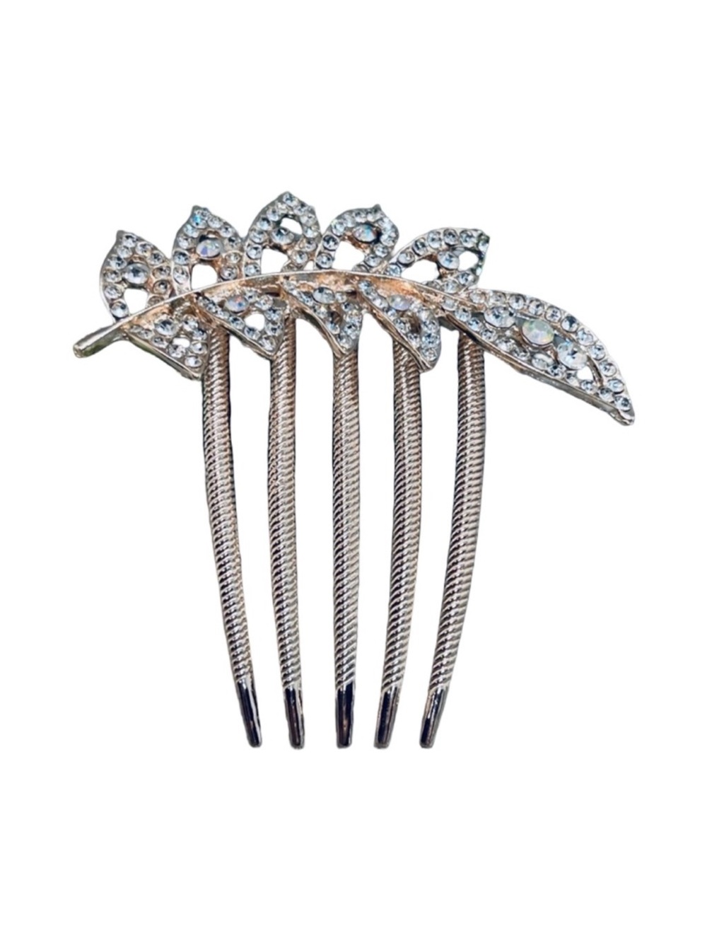 Rhinestone Leaf Hair Comb - TlRose Gold Silver FINAL PRICE DROP